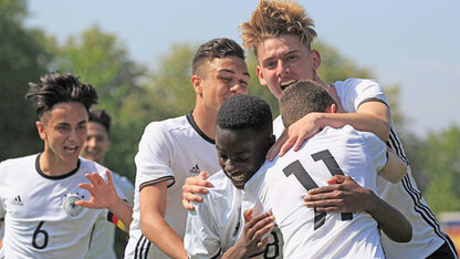 Die deutschen U 16-Junioren wollen auch in Delmenhorst gegen Österreich wieder jubeln. Bild: Getty