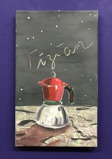 Bild: Adrian Mudder, tizians espresso, 2019 | Öl auf Leinwand