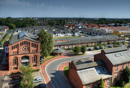 Von der einstigen Textilfabrik zum heutigen Stadtteil: das Nordwolle-Gelände. | Bild: Nordwolle-Museum