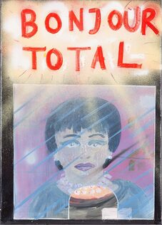 Adrain Mudder, "bonjour total", 2018, Sprühfarbe auf Leinwand. | Bild: Adrian Mudder