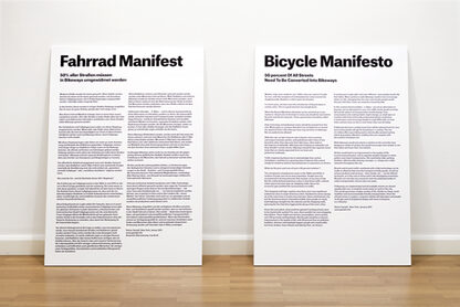 Rainer Ganahl, Bike Manifest, 2011, Material und Größe variabel. | Bild: Jens Weyers