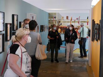 Nach der Eröffnung in der Turbinenhalle besuchten die Gäste den Sonderausstellungsbereich des Fabrikmuseums.